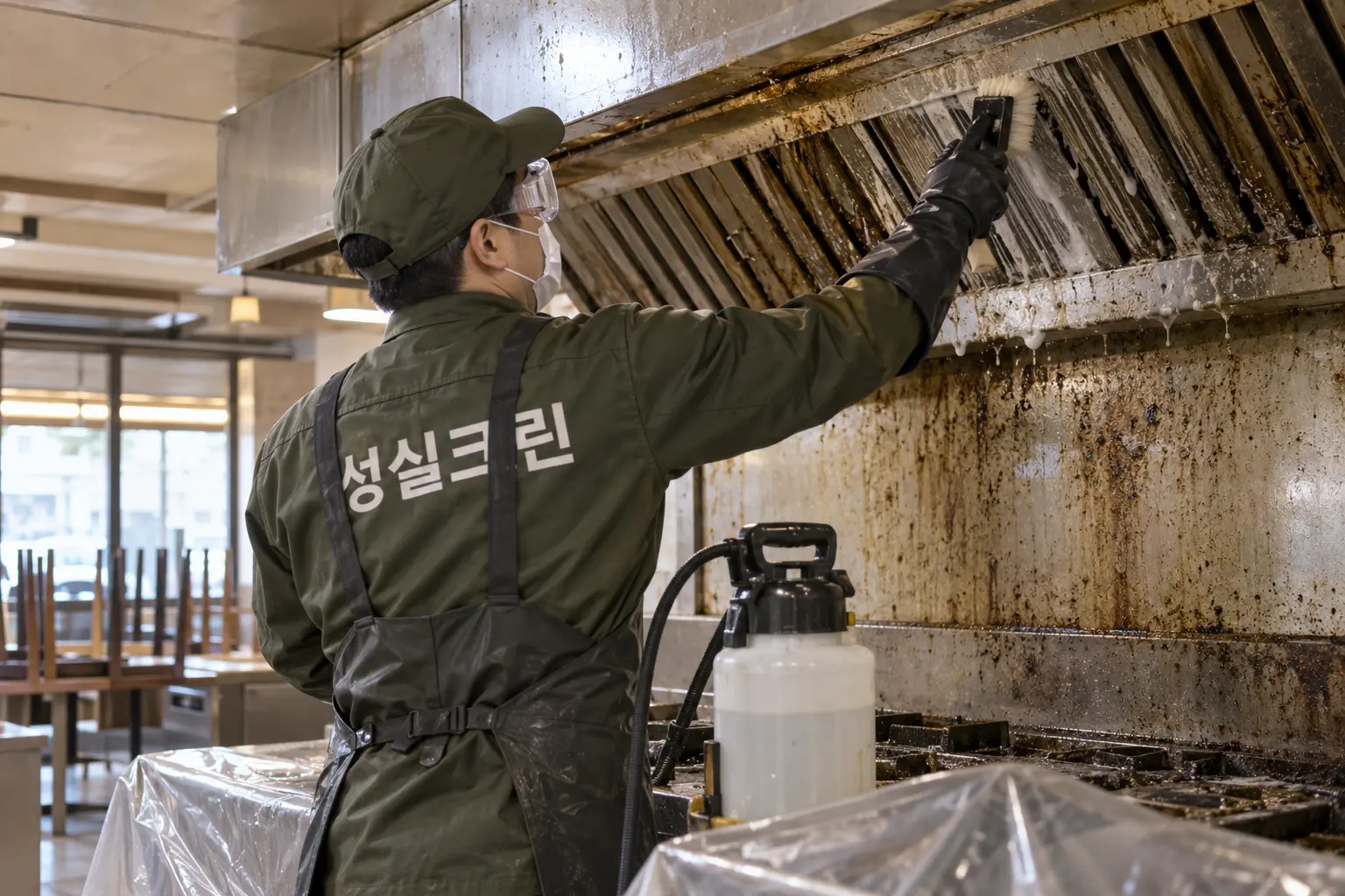 안동시 일회성대청소 현장에서 가구 하부·벽면 모서리·상부 틈새의 묵은 때를 수작업으로 제거하는 장면